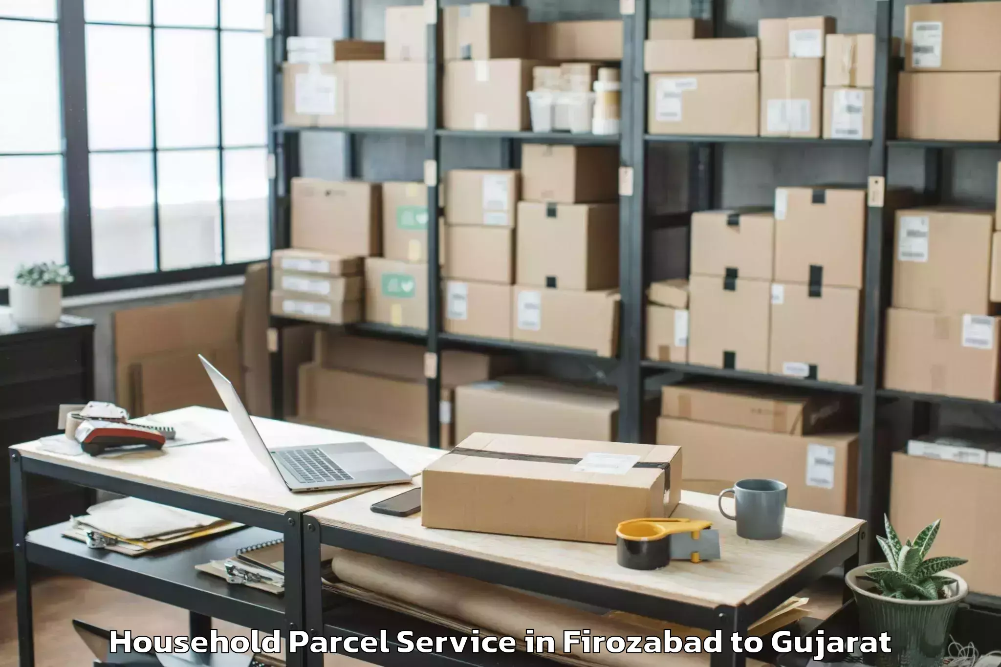 Book Firozabad to Rajkot Household Parcel Online